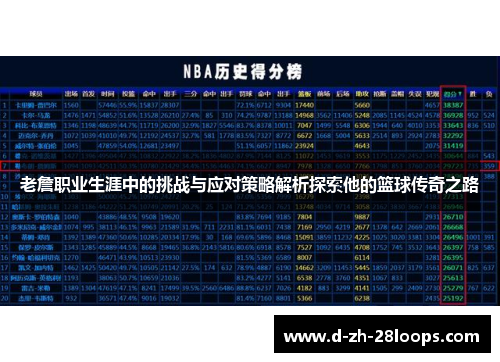 老詹职业生涯中的挑战与应对策略解析探索他的篮球传奇之路